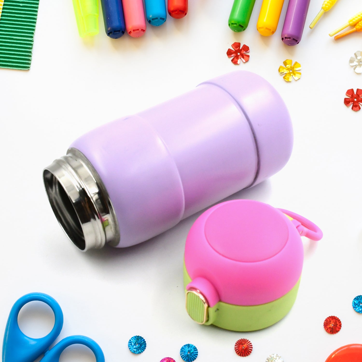 Duckstainless Steel Water Bottle For Kids Adults Steel Flask Metal Thermos Spill Proof Cap Closure Bpa Free For School Home Office Drinkware (1 Pc  Mix Design) Duckstainless Steel Water Bottle For Kids Adults Steel Flask Metal Thermos Spill Proof Cap Closure Bpa Free For School Home Office Drinkware (1 Pc  Mix Design)